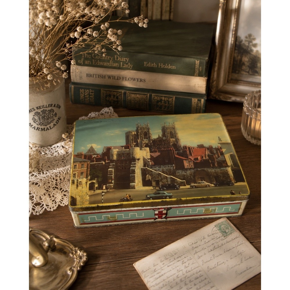 Vintage 1950s M.A. Craven York Minster Confectionery Tin Bootham Bar Map England